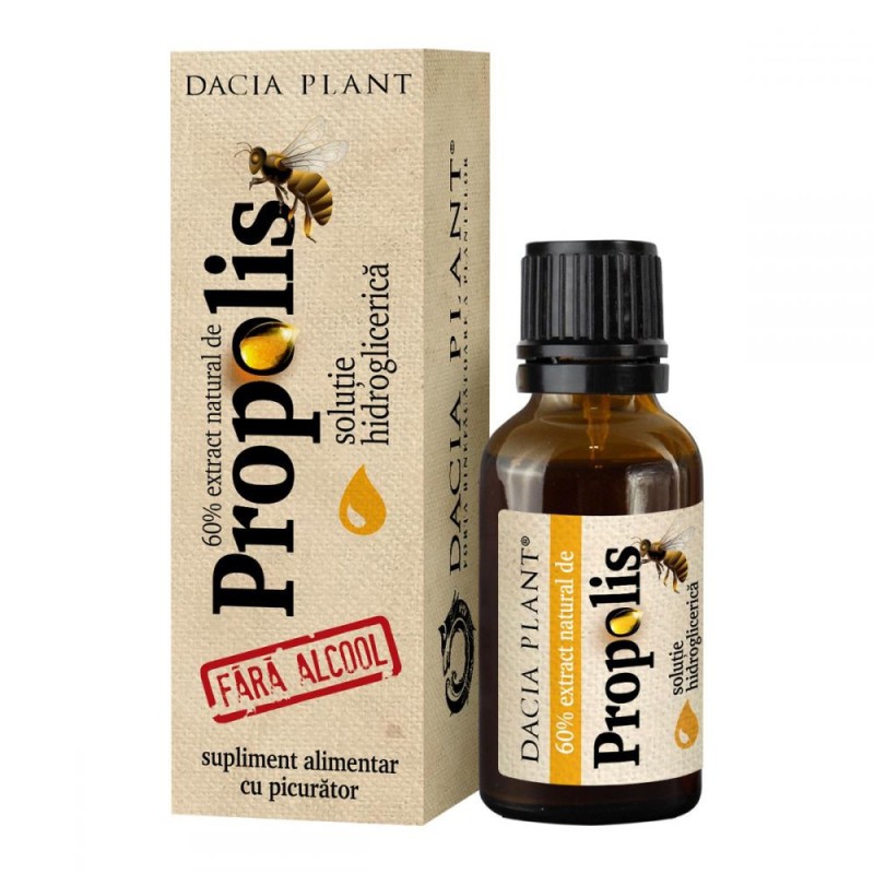 Tinctura Propolis fara Alcool cu Picurator 20 ml Dacia Plant