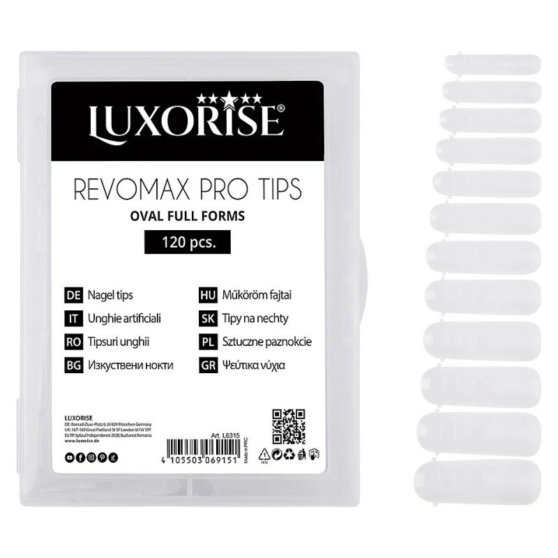 Tipsuri Reutilizabile Revomax Pro Tips Luxorise, Oval Full Forms, 120 Bucati