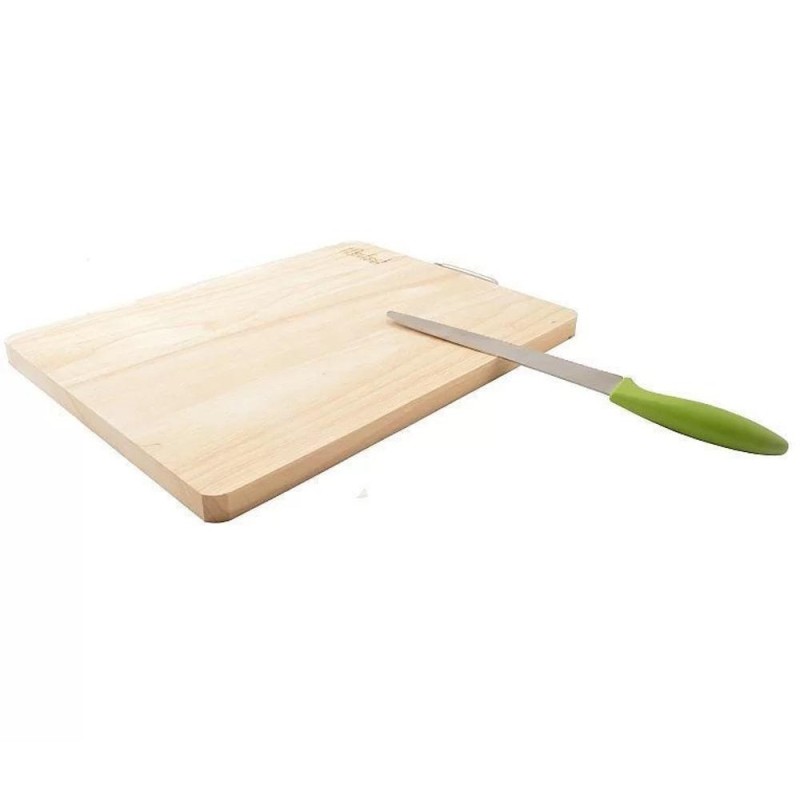 Tocator de Bucatarie, 40 x 30 x 2 cm, Dreptunghiular, Lemn, Maner Metal