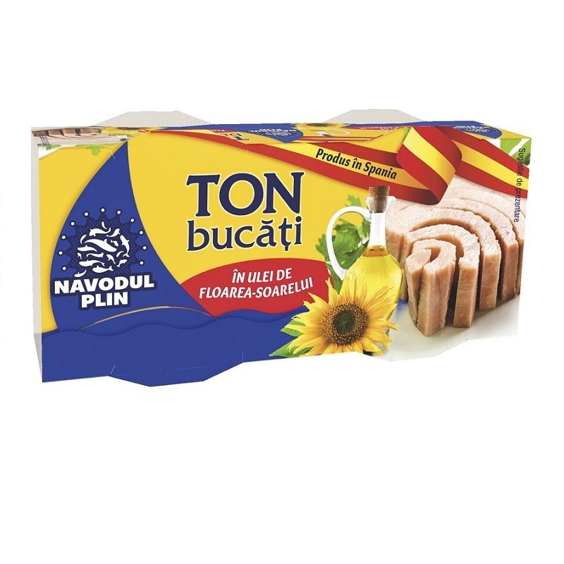 Ton Bucati in Ulei de Floarea Soarelui, Navodul, 2 x 80 g, 160 g