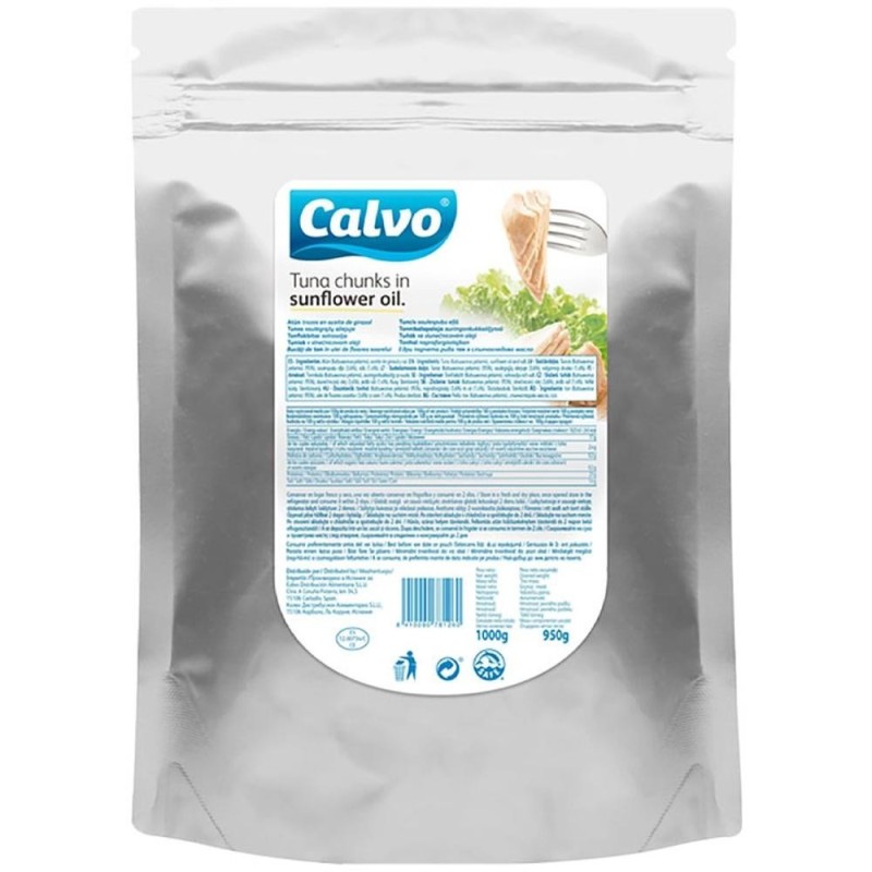 Ton in Ulei de Floarea Soarelui Pouch 1kg Calvo