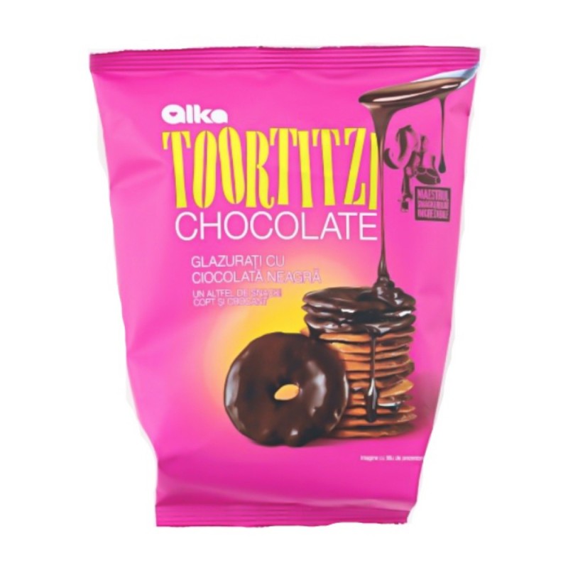 Toortitzi Glazurati cu Ciocolata Neagra Alka, 80 g