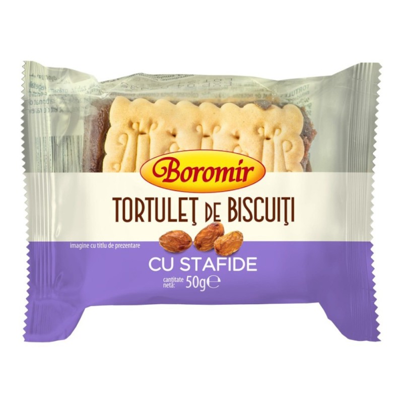 Tort de Biscuiti cu Stafide Boromir, 50 g