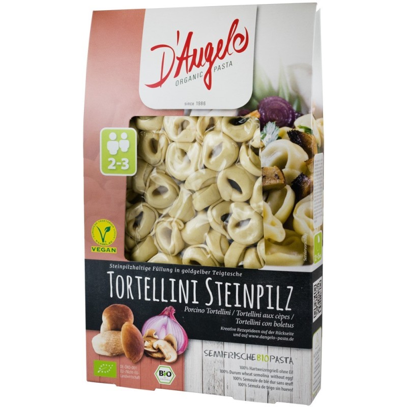 Tortellini Bio cu Ciuperci si Ceapa, 250 g, D’Angelo Pasta