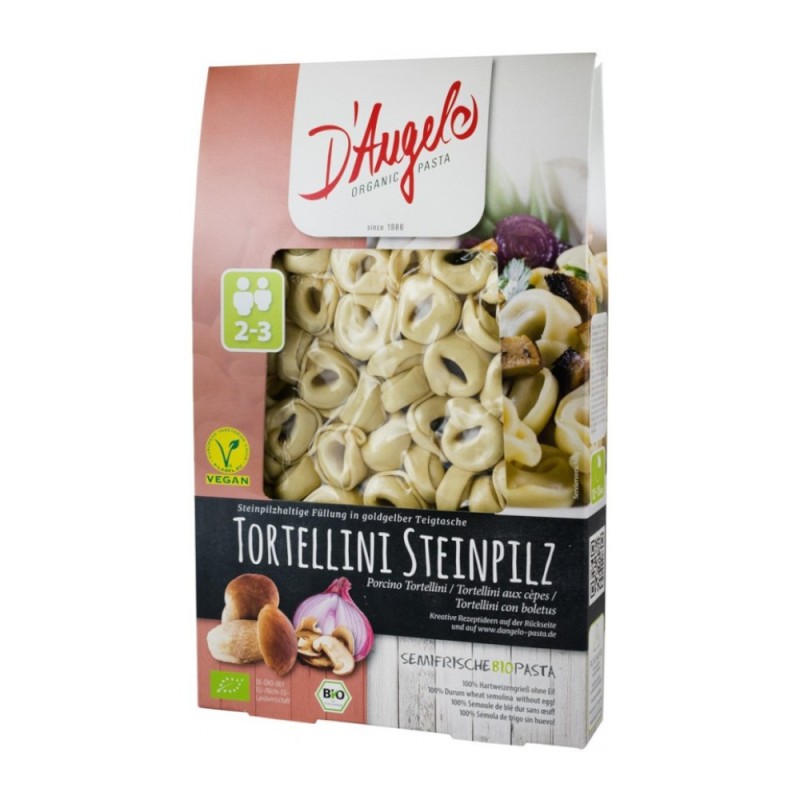 Tortellini Bio cu Ciuperci si Ceapa, D'Angelo Pasta, 250 g