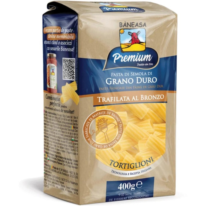 Tortiglioni din Grau Dur Baneasa Premium Al Bronzo, 400 g
