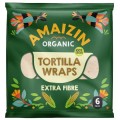 Tortilla Bio din Faina de Grau Integral, 6 Bucati x 240 g, Amaizin