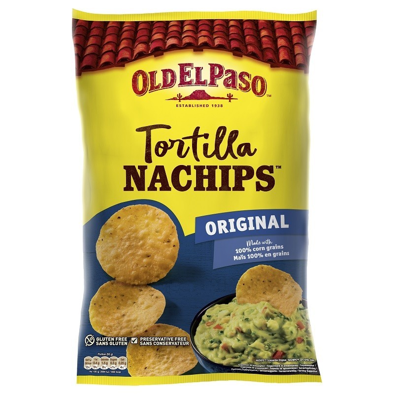 Tortilla Nachips, Chipsuri fara Gluten, Original Old El Paso 185 g