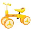 Tricicleta Copii Galbena, Cadru Metalic, cu 2 Roti in Partea din Fata