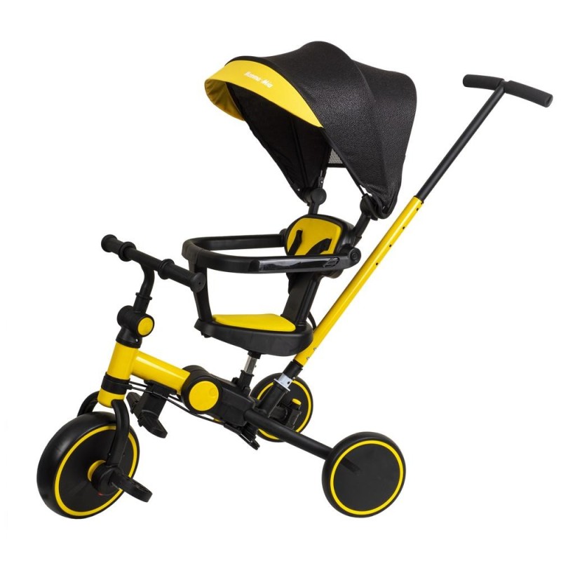 Tricicleta Multifunctionala Galbena, Copertina Pliabila, 2 + Ani