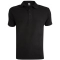 Tricou cu Guler si Nasturi, Bumbac, Negru, 3XL