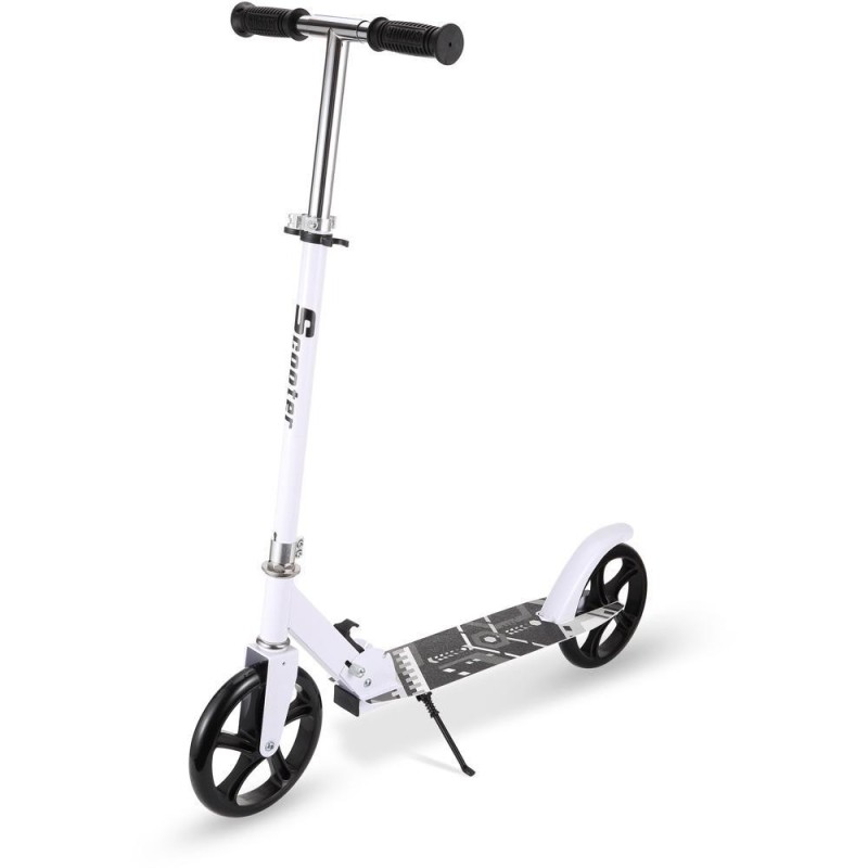 Trotineta cu 2 Roti, Alba, Cadru din Otel, Roti 20 cm din PU, Frana, 85 x 35.70 x 96 cm, Splendor
