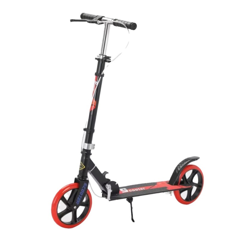 Trotineta cu 2 Roti, Rosie, Cadru din Otel, Roti 20 cm din PU, Frana, 88 x 32 x 88 cm, Splendor