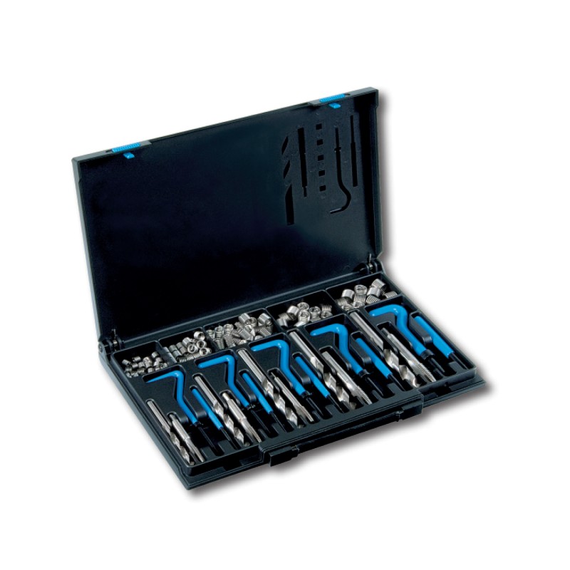 Trusa de Scule pentru Repararea Filetelor M5 - M12, Caseta din Metal, Set 130 Piese
