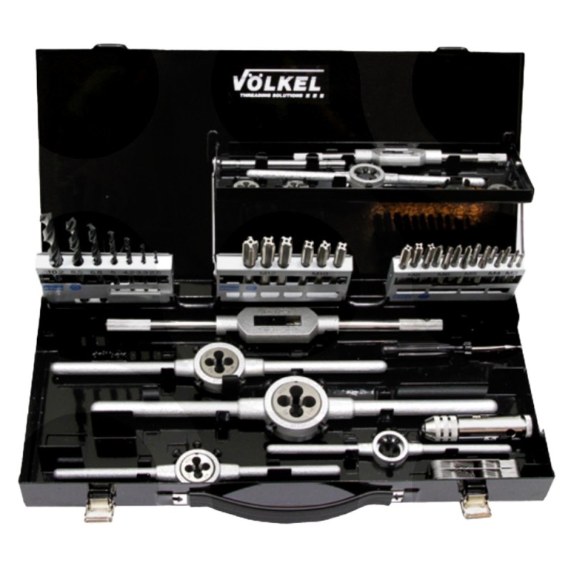 Trusa Filetare cu Tarozi de Mana si Filiere, HSS, Metric, M3 - M12, Set 28 Piese