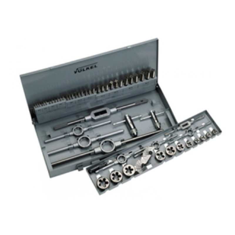 Trusa Filetare cu Tarozi de Mana si Filiere, HSS, Metric, M3 - M20, fara Burghiu, Set 30 Piese