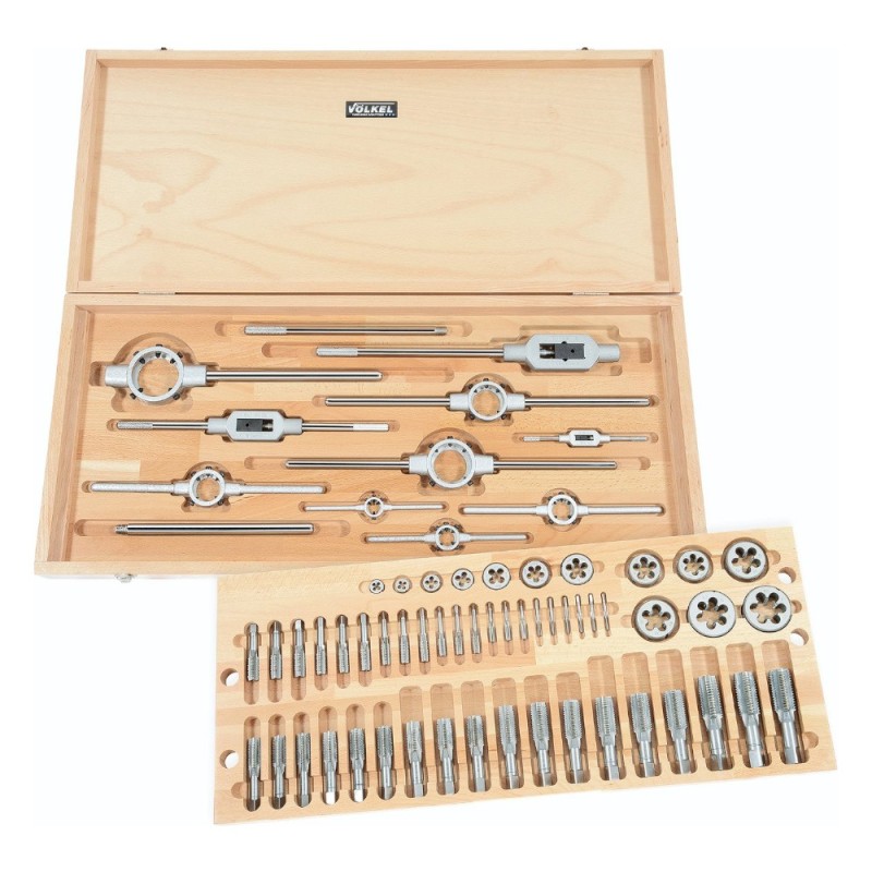 Trusa Filetare cu Tarozi de Mana si Filiere, HSS, Metric, M5 - M30, fara Burghiu, Set 34 Piese