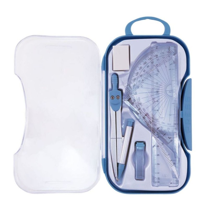 Trusa Geometrie, 7 Piese, Spree, Cutie din Plastic