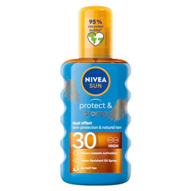 Ulei Autobronzant cu Protectie Solara Nivea Sun Protect & Bronze, SPF 30, 200 ml