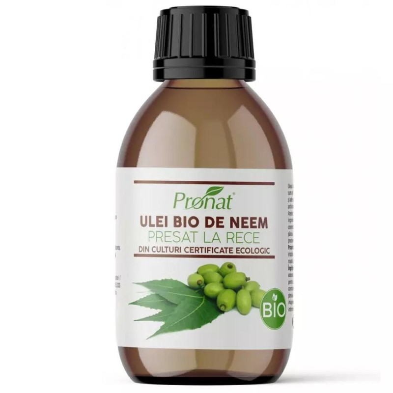 Ulei Bio de Neem Presat la Rece, pentru Uz Extern, 100 ml, Pronat