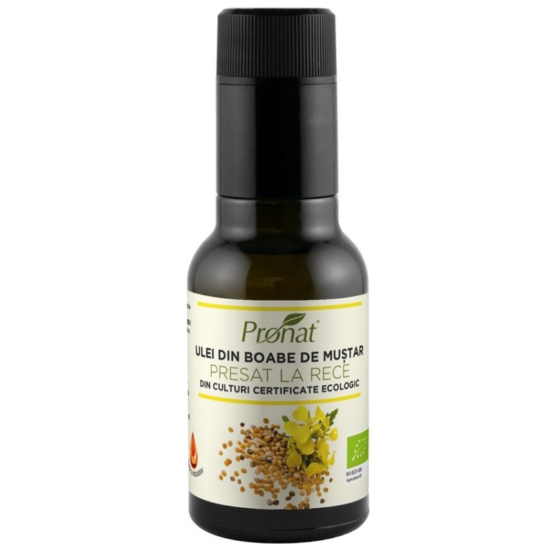 Ulei Bio din Boabe de Mustar Presat la Rece, 100 ml