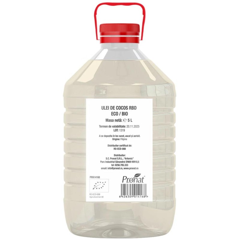 Ulei de Cocos RBD, Bio, 5 l