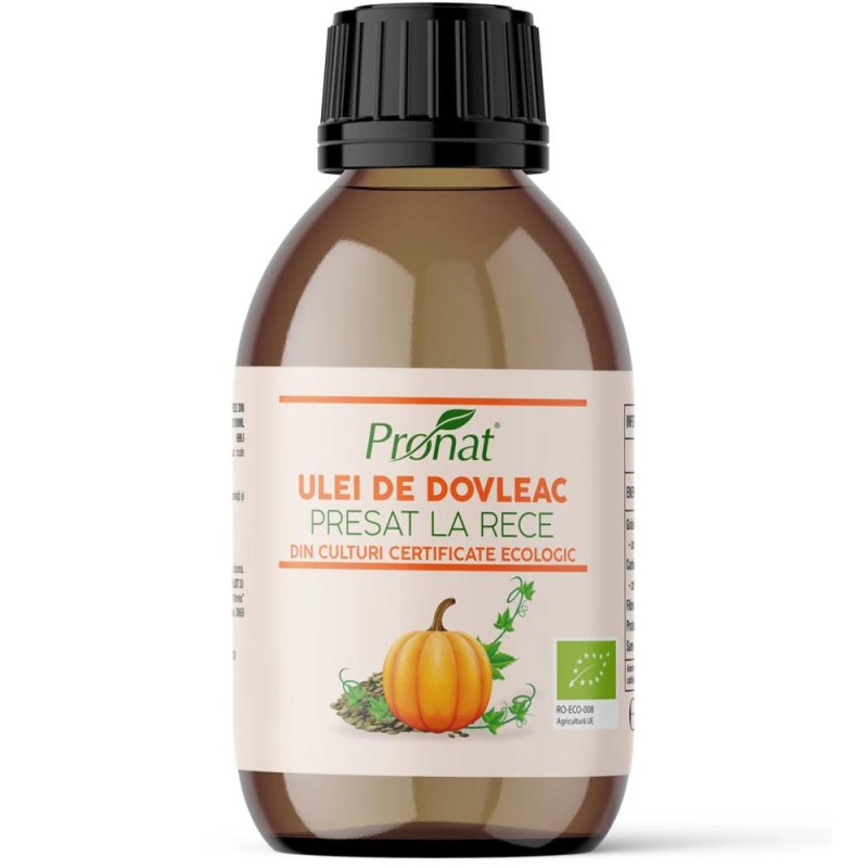 Ulei de Dovleac Presat la Rece din Seminte Neprajite (crude), Bio, 100 ml