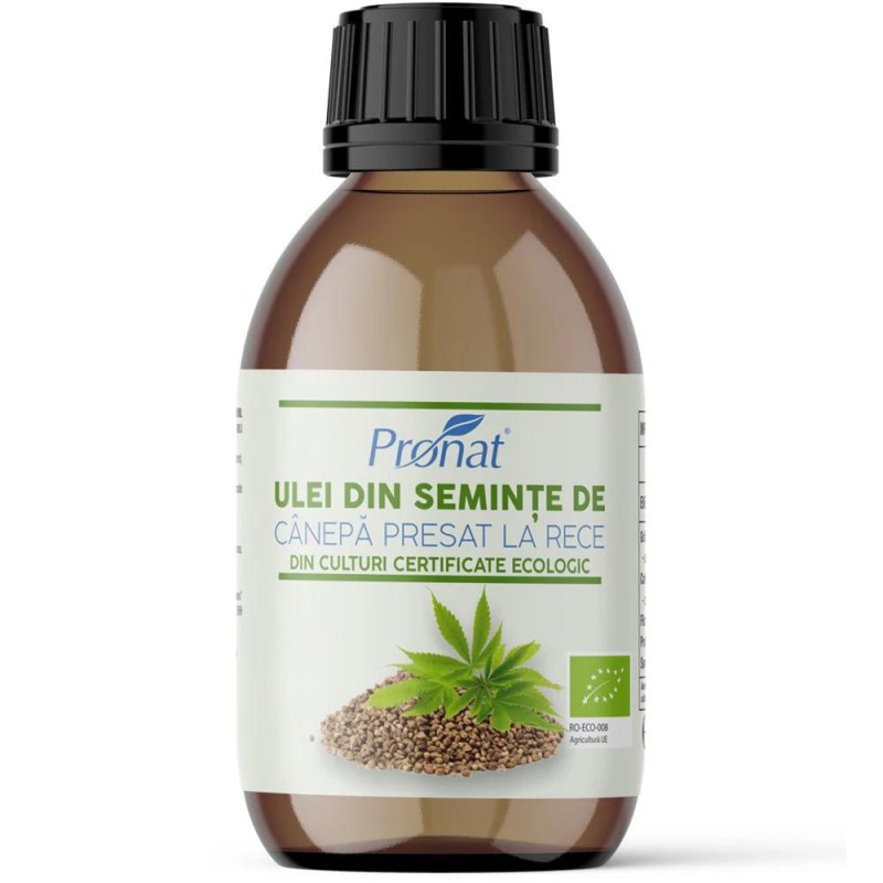 Ulei din Seminte de Canepa Presat la Rece, Bio, 100 ml