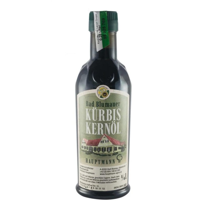 Ulei din Semnite Prajite de Dovleac Origine Austria, Hauptmann, Bio, 250 ml