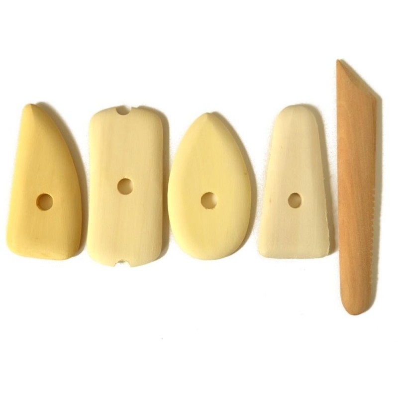 Unelte din Lemn pentru Modelaj, 5 Bucati, Atelier