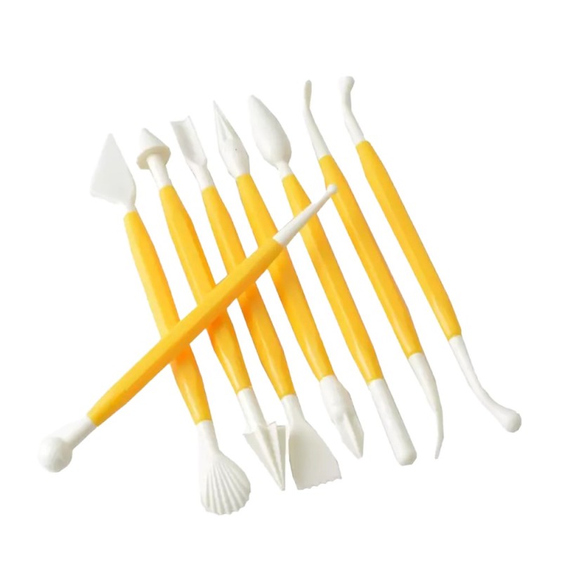 Ustensile de Decorat Fondant si Martipan, 8 Bucati, Diverse Culori, Perfect Home