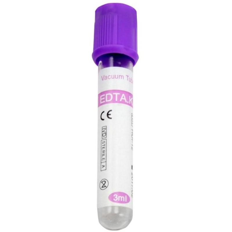 Vacutainer Hematologie Violet Prima, 3 ml cu K3 EDTA, 100 Bucati