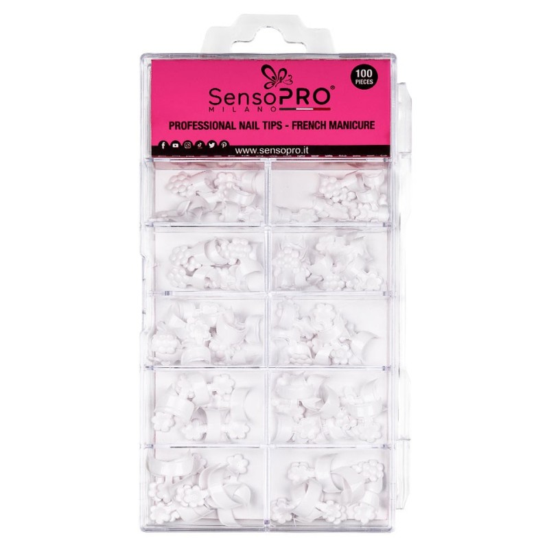 Varfuri Tipsuri Manichiura French SensoPRO Milano, 100 Bucati