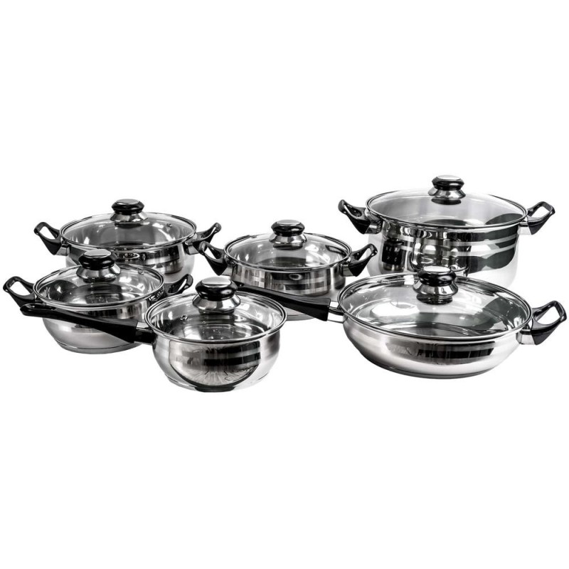 Vase din Inox, Capace din Sticla, 12 Bucati