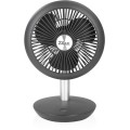 Ventilator Portabil cu Acumulator, 4 Viteze, Incarcare USB, Putere 5W, Diametru 18 cm, Zilan
