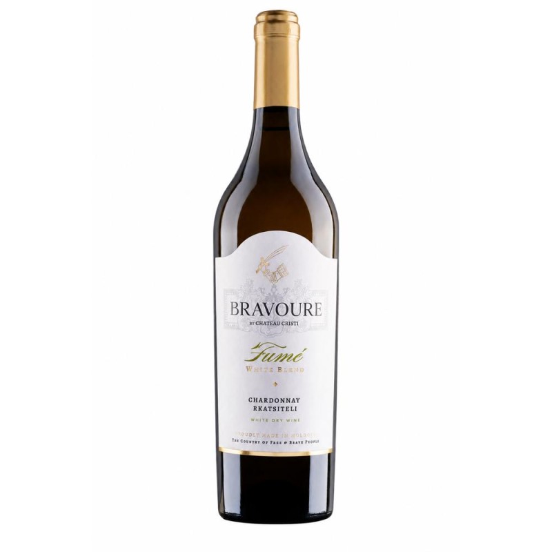 Vin Alb Chateau Cristi Bravoure, Chardonnay si Rkatsiteli, Fume Sec, 0.75 l