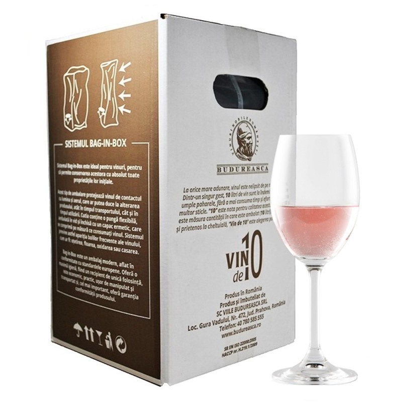 Vin Budureasca Clasic, Bag in Box, Rose, Demisec, Punga 10 l