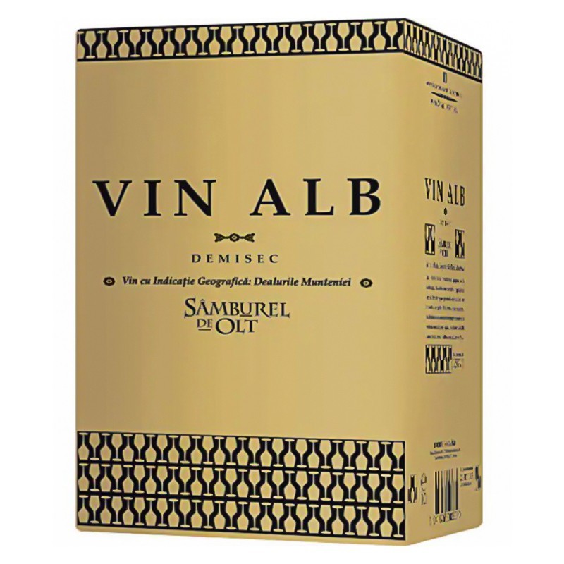 Vin Domeniile Samburesti, Chardonnay, Alb Demisec Bag-in-Box, Punga 10 l