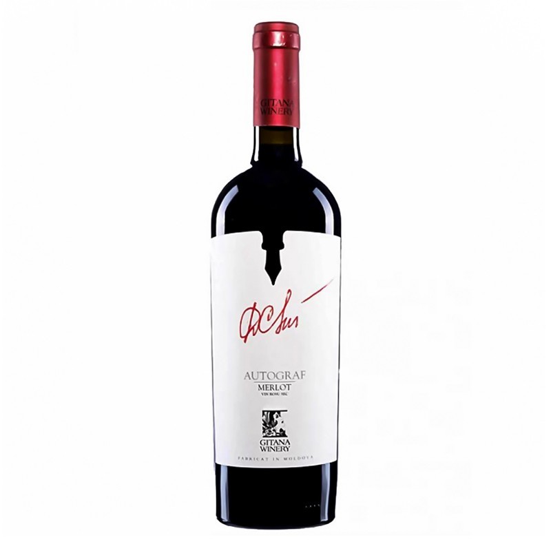 Vin Rosu, Gitana Autograf, Merlot, Sec 0.75 l