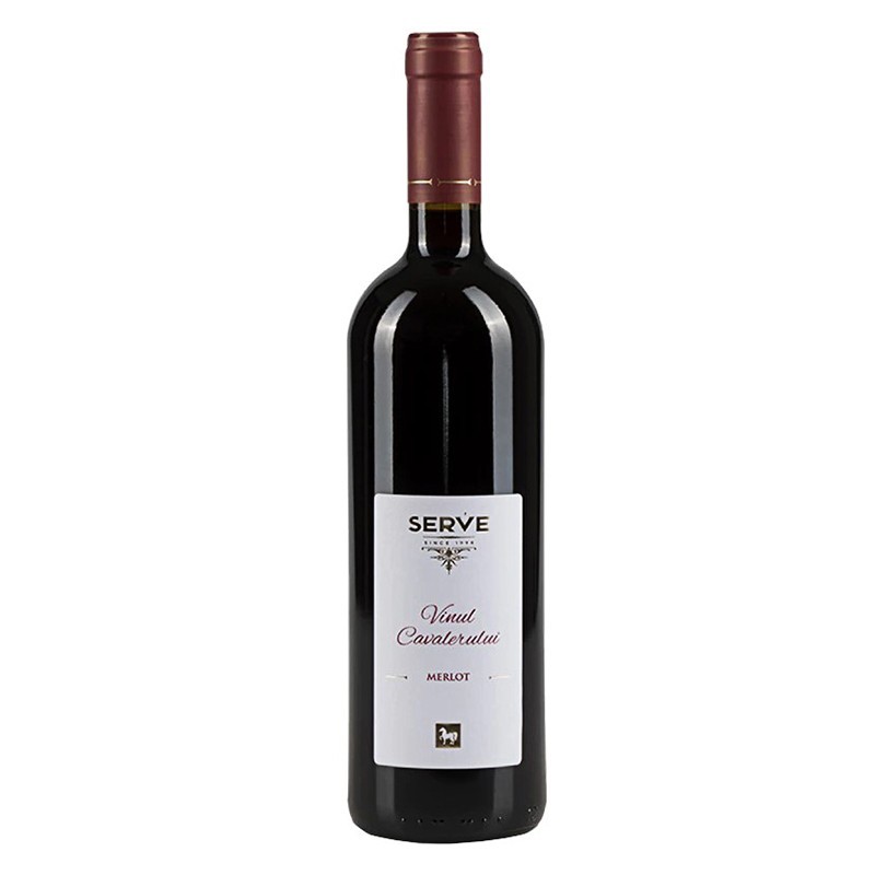 Vin Rosu Vinul Cavalerului Merlot, Sec, 0.75 l