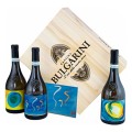 Vin Spumant Bulgarini Lugana, Artist Collection, Alb Sec, Cutie Lemn 3x750 ml