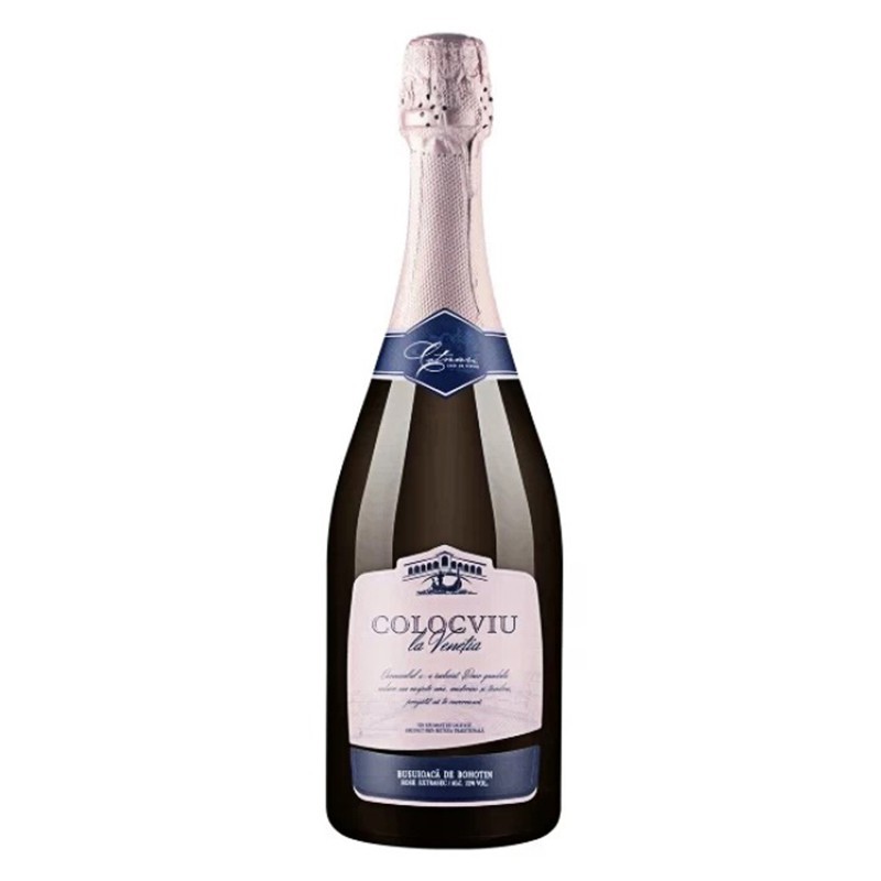 Vin Spumant Rose, Colocviu la Venetia, Busuioaca Rose, Metoda Traditionala, Extra Brut 0.75 l