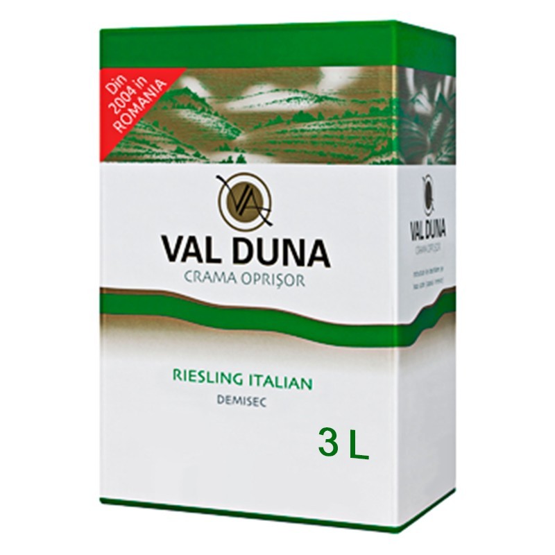 Vin Val Duna Oprisor Riesling Italian, Alb Demisec, Bag in Box, Punga 3 l