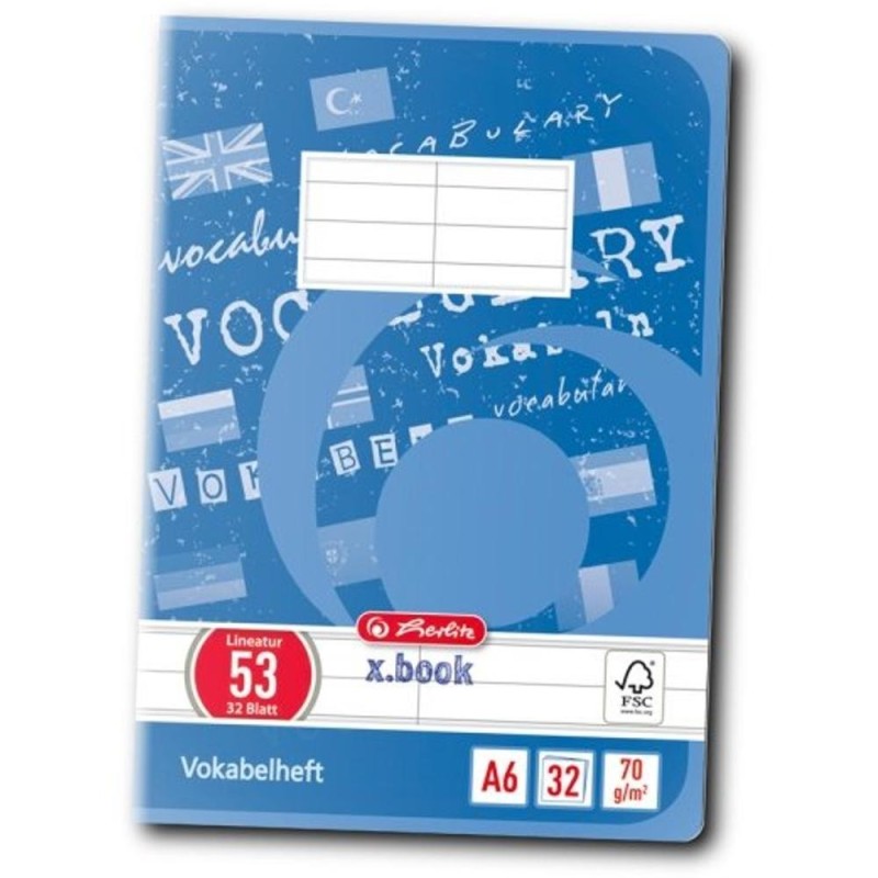 Vocabular, Format A6, 70 g/ mp, 32 File, Herlitz