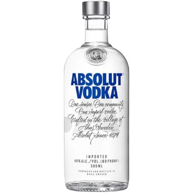 Vodca Absolut Blue, Alcool 40%, 0.5 l