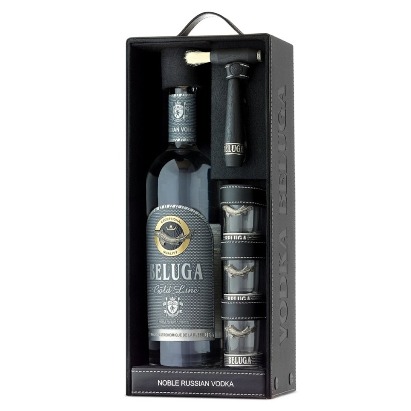 Vodka Beluga Gold Line, 40%, 0.7 l cu Pahare