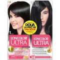 Vopsea de Par Permanenta, 1 Negru, 200 ml x 2 Bucati, Loncolor Ultra