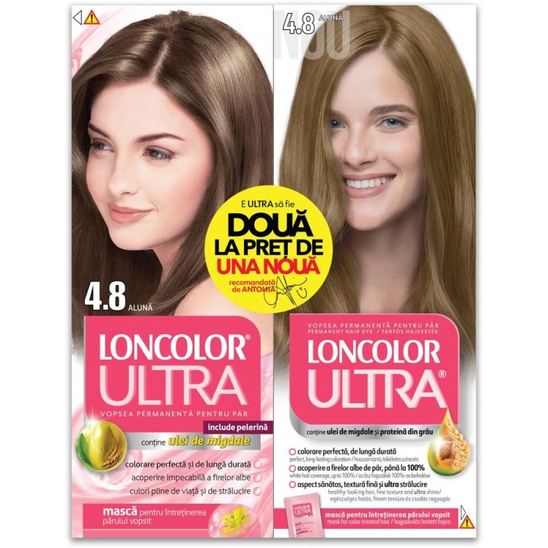 Vopsea de Par Permanenta, 4.8 Aluna, 200 ml x 2 Bucati, Loncolor Ultra