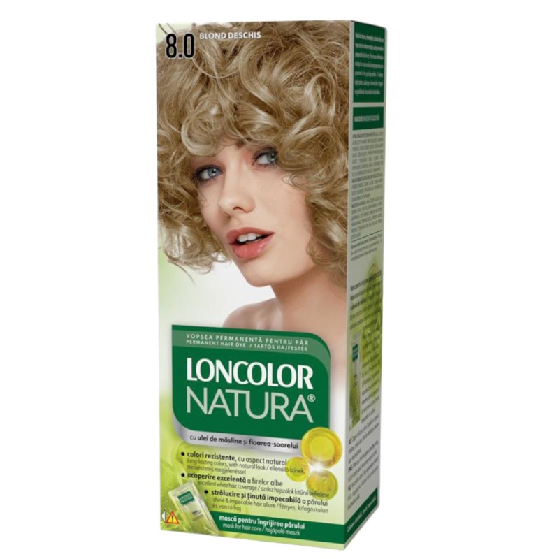 Vopsea de Par Permanenta cu Amoniac, 8.0 Blond Deschis, Loncolor