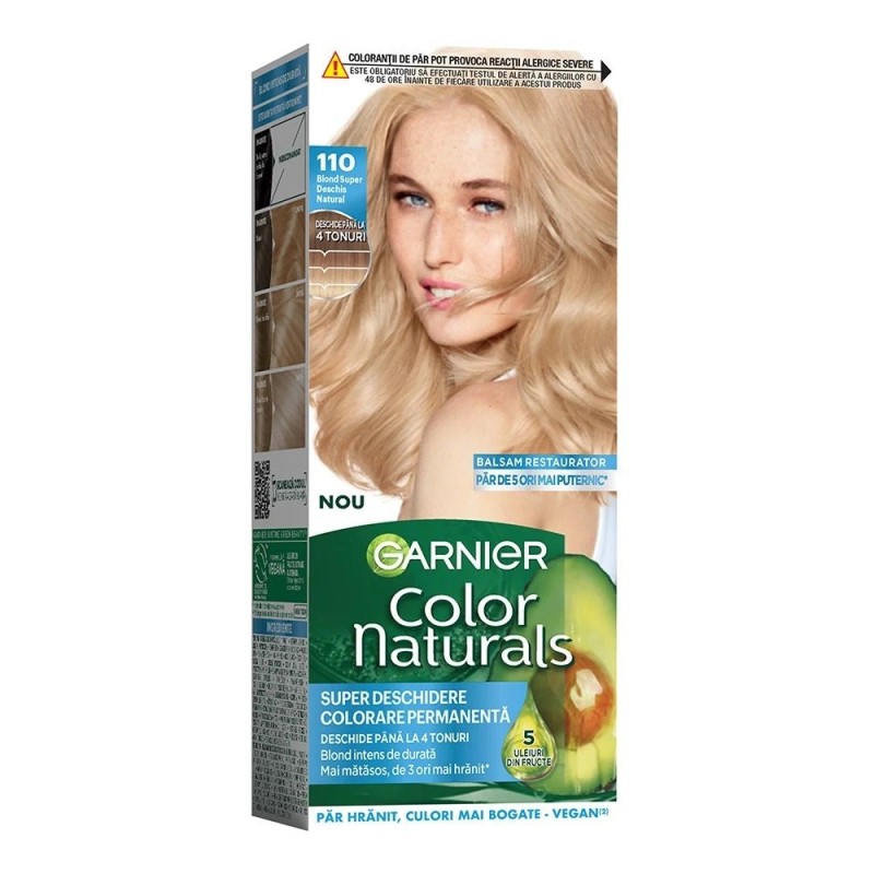 Vopsea de Par Permanenta cu Amoniac Garnier Color Naturals 110 Blond Natural Super Deschis, 110 ml